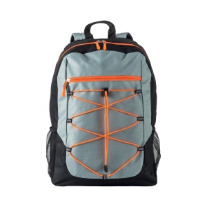 ON™ 600D polyester 4-pocket backpack (two mesh side pockets). Padded straps and back