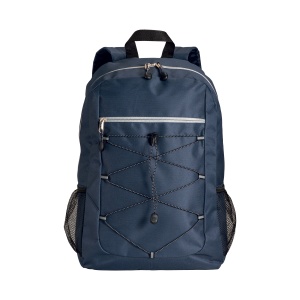 ON™ 600D polyester 4-pocket backpack (two mesh side pockets). Padded straps and back