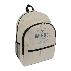 ON™ 600D polyester 6-pocket backpack (two mesh side pockets). Front pocket with velcro
