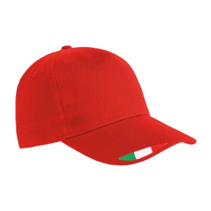 ON™ 5 panels cotton baseball cap with tricolour italian flag embroidery