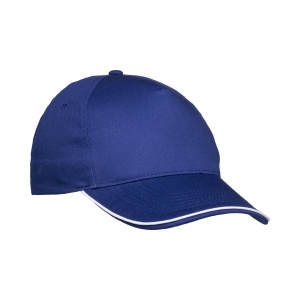 ON™ Cotton 5-panel baseball cap, contrasting sandwich visor Velcro closure