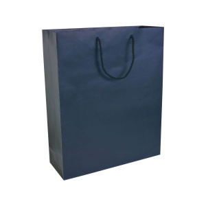 ON 157 g/m2 matte laminated paper shopping bag with gusset and bottom reinforcement