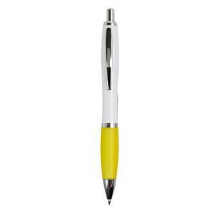 ON ABS plastic snap pen with white barrel, Italian flag-coloured grip and metal clip - Img 7