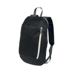 ON Black 600D polyester backpack with 2 pockets and coloured zips. Padded straps and back - Img 5