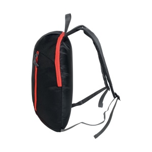 ON Black 600D polyester backpack with 2 pockets and coloured zips. Padded straps and back - Img 14