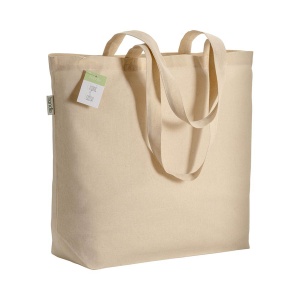 ON Geantă de cumpărături din bumbac organic, cu mânere lungi și clin la bază