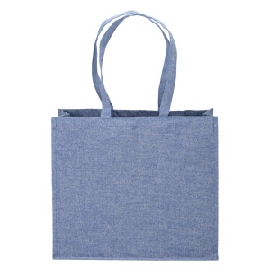 ON Geantă de cumpărături din bumbac reciclat 120 g/m2 cu înveliș interior din PP, mânere lungi și clin - Img 6