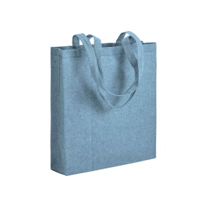ON Geantă de cumpărături din bumbac reciclat 150 g/m2, efect melanj, mânere lungi și clin - Img 3