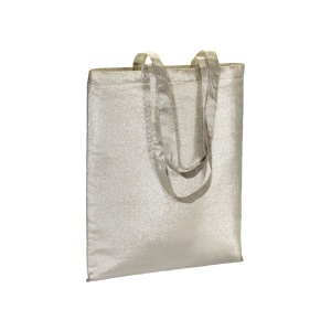 ON Geantă de cumpărături din poliester-bumbac strălucitor, 90 g/m2, mânere lungi