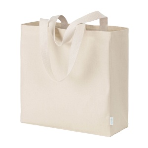 ON Geantă maxi shopper din bumbac reciclat 280 g/m2 natural cu mânere colorate