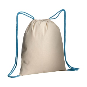 ON Natural cotton drawstring backpack with colored corners