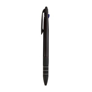 ON Plastic snap pen with 3 refills in blue, black and red, and touchscreen rubber tip - Img 21
