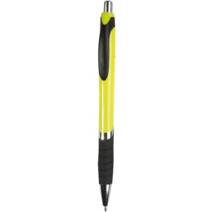 ON Plastic snap pen with coloured barrel, rubberised grip and chromed details - Img 1