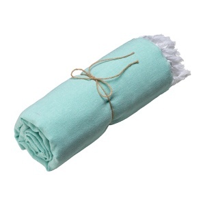 ON Recycled cotton beach towel 150 g/m2. Melange effect and fringes