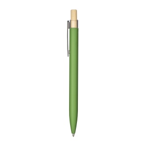 ON Rubberized recycled aluminum snap pen. Burnished details , bamboo button - Img 11