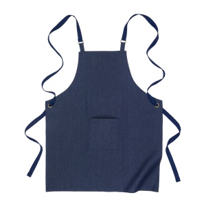 ON Șorț lung de bucătărie din denim reciclat de bumbac (220 g/m2). Buzunar frONtal