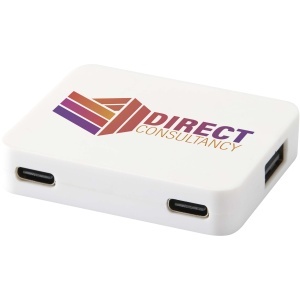 PF™ Gaia hub USB 4 porturi cu USB-A și Type-C și intrare dublă – din plastic reciclat - Img 3