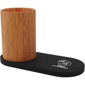 PF™ SCX.design W17 10W light-up logo wireless charging pad and bamboo pencil holder
