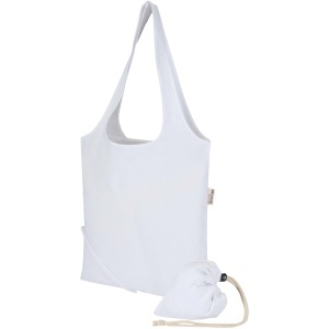 PF Madras Blend 140 g/m² GRS recycled foldable cotton tote bag 7L