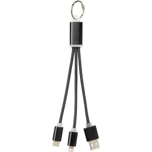 PF Metal 3-in-1 charging cable with keychain