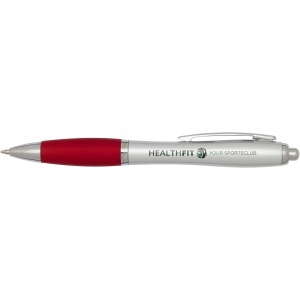 PF Nash RCS recycled plastic ballpoint pen with silver barrel and coloured grip (black ink) - Img 11