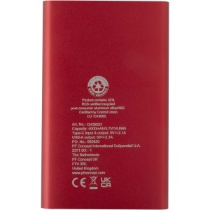 PF Baterie externă Pep 4000 mAh tip C din aluminiu reciclat