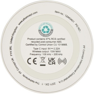 PF Placă de încărcare wireless Freal de 15W din plastic reciclat