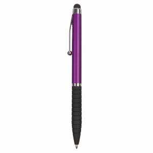 Plastic twist pen with rubberised grip and touchscreen rubber tip - Img 2