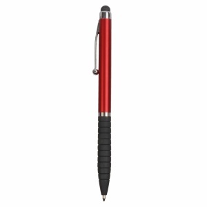Plastic twist pen with rubberised grip and touchscreen rubber tip - Img 12