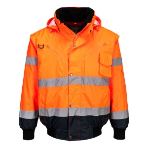 PW Jachetă Bomber 3 în 1 cu contrast Hi-Vis