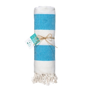 Recycled cotton fringed beach towel, size 90x170 cm - Img 15