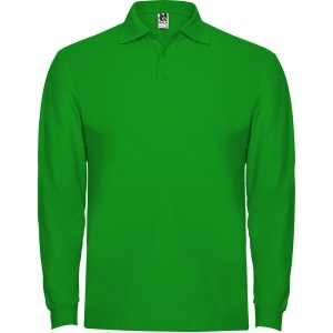 RO TRICOU POLO CU MÂNECI LUNGI ESTRELLA - 100% bumbac, punct pique, 220 g/m².Culoarea gri melanj 58: 85% bumbac / 15% vâscoză. - Img 1