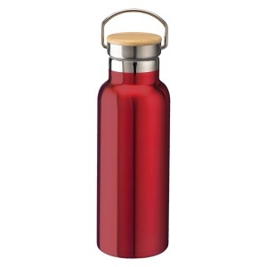Termos termoizolant din oțel inoxidabil cu pereți dubli și capac din bambus (500 ml) - Img 6