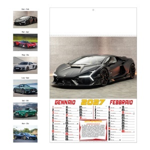 Wall calendar 2027, monthly layout, 6 illustrated sheets in 130 g/m2 coated paper