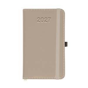 Weekly pocket diary for 2027, thermo-varnished PU hard cover with stitching