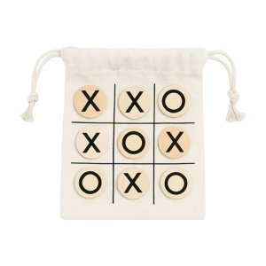 Wooden tic-tac-toe game with cotton pouch - Img 3