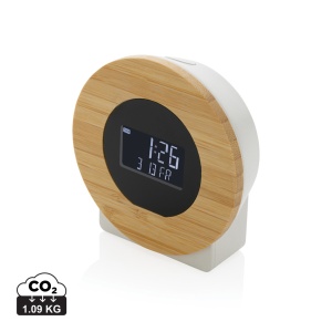 XD™ Utah RCS rplastic and bamboo LCD desk clock