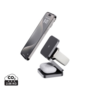 XD™ Terra RCS recycled aluminum foldable 3 in 1 15W charger