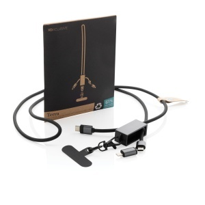 XD™ Terra RCS recycled PET phone cord with dual charge cable - Img 5