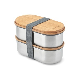 XD Black+Blum Stainless Steel Double Bento Box