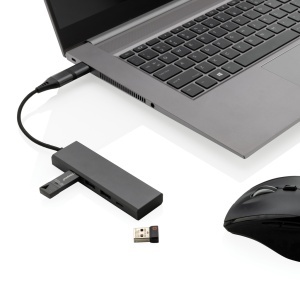 XD Hub Terra RCS din aluminiu reciclat cu 3 porturi USB - Img 3