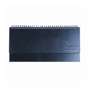 2027 weekly desk diary with laminated cardboard cover
