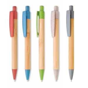 ADO™ BORGO STRAW Bamboo/Straw/Plastic ballpoint pen - Img 4