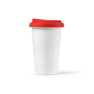 AO Cana de călătorie Tagus din ceramică 330 ml. Perete dublu cu capac colorat