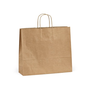 AO Pungă Vesuvio XL maro, din material kraft reciclat FSC®. 115 g/m². Fabricată în Portugalia.