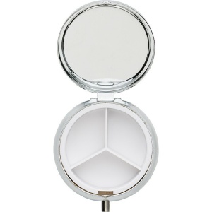 AX™ Cutie metalică pentru pastile cu 3 compartimente, oglindă - Img 5