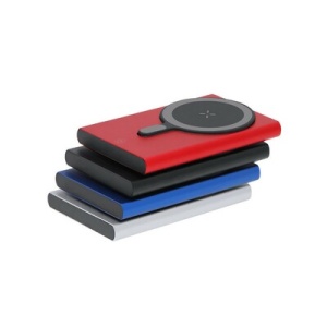AX™ Power bank din aluminiu reciclat magnetic wireless 5000 mAh, încărcător wireless 15W