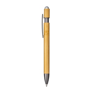 Bamboo and metal click pen. Burnished details and touch screen grommet - Img 4