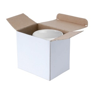 Cană ceramică albă, calitate A, potrivită pentru mașinile de spălat vase și cuptorul cu microunde, cutie albă (0,32 L) - Img 2