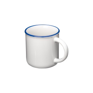 Cană ceramică vintage de 240 ml cu strat de sublimare și margine colorată - Img 3